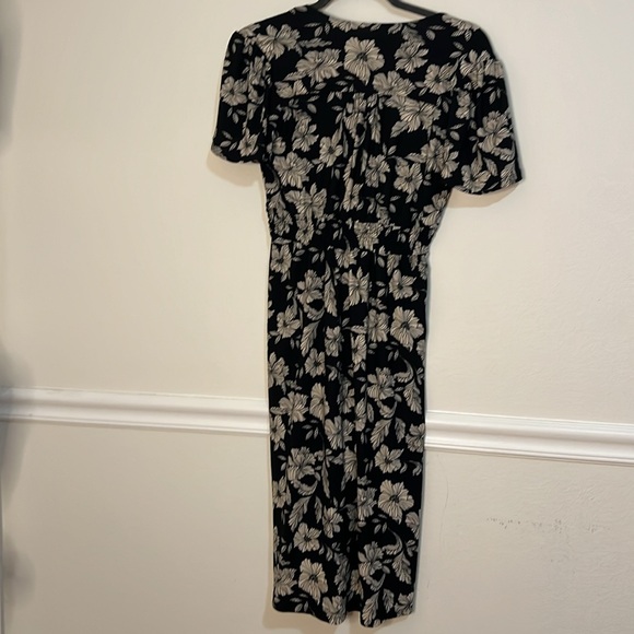 Monteau Black and cream flowered dress - Picture 5 of 6